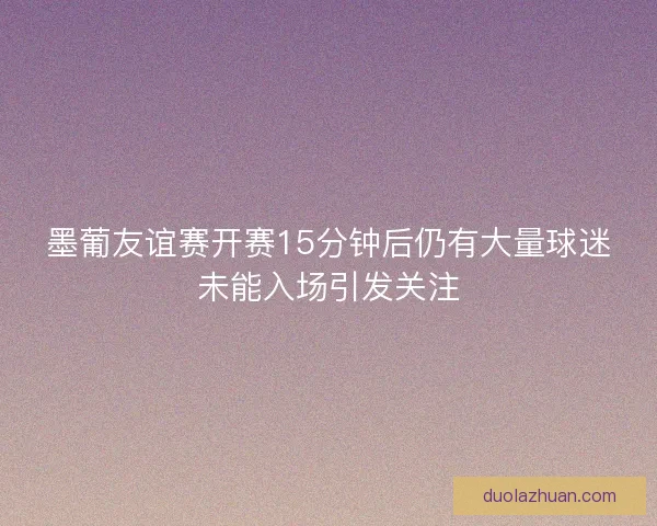 墨葡友谊赛开赛15分钟后仍有大量球迷未能入场引发关注