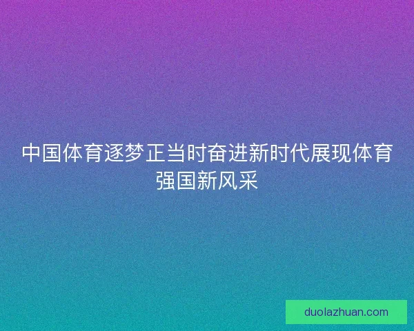 中国体育逐梦正当时奋进新时代展现体育强国新风采 中国体育逐梦正当时奋进新时代展现体育强国新风采