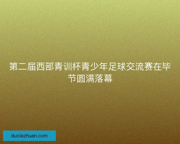 第二届西部青训杯青少年足球交流赛在毕节圆满落幕